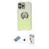 MARSİLYAN™- iPhone 12 Pro Max Kılıf Kutup Yansıma Özel Seri - Şeffaf Uv Polymer Nano Ekran Koruyucu + Shine Kamera Lens Koruma Cam - GS