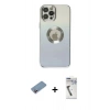 MARSİLYAN™- iPhone 12 Pro Max Kılıf Kutup Yansıma Özel Seri - Şeffaf Uv Polymer Nano Ekran Koruyucu + Shine Kamera Lens Koruma Cam - PE