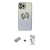 MARSİLYAN™- iPhone 12 Pro Max Kılıf Kutup Yansıma Özel Seri - Şeffaf Uv Polymer Nano Ekran Koruyucu + Shine Kamera Lens Koruma Cam - SABE