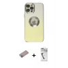 MARSİLYAN™- iPhone 12 Pro Max Kılıf Kutup Yansıma Özel Seri - Şeffaf Uv Polymer Nano Ekran Koruyucu + Shine Kamera Lens Koruma Cam - SABE