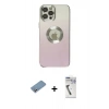 MARSİLYAN™- iPhone 12 Pro Max Kılıf Kutup Yansıma Özel Seri - Şeffaf Uv Polymer Nano Ekran Koruyucu + Shine Kamera Lens Koruma Cam - GS
