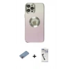 MARSİLYAN™- iPhone 12 Pro Max Kılıf Kutup Yansıma Özel Seri - Şeffaf Uv Polymer Nano Ekran Koruyucu + Shine Kamera Lens Koruma Cam - PE