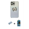 MARSİLYAN™- iPhone 12 Pro Max Kılıf Kutup Yansıma Özel Seri - Siyah 18D Cam Ekran Koruyucu + Shine Kamera Lens Koruma Cam - MI