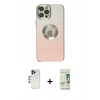 MARSİLYAN™- iPhone 12 Pro Max Kılıf Kutup Yansıma Özel Seri - Siyah 20D Premium Cam Ekran Koruyucu + Shine Kamera Lens - LT