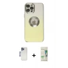 MARSİLYAN™- iPhone 12 Pro Max Kılıf Kutup Yansıma Özel Seri - Siyah 20D Premium Cam Ekran Koruyucu + Shine Kamera Lens - LT