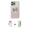 MARSİLYAN™- iPhone 12 Pro Max Kılıf Kutup Yansıma Özel Seri - Siyah 20D Premium Cam Ekran Koruyucu + Shine Kamera Lens - LT