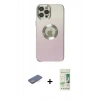 MARSİLYAN™- iPhone 12 Pro Max Kılıf Kutup Yansıma Özel Seri - Siyah 20D Premium Cam Ekran Koruyucu + Renkli Kamera Lens Koruma Cam - MI