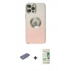 MARSİLYAN™- iPhone 12 Pro Max Kılıf Kutup Yansıma Özel Seri - Siyah 20D Premium Cam Ekran Koruyucu + Renkli Kamera Lens Koruma Cam - MI
