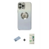 MARSİLYAN™- iPhone 12 Pro Max Kılıf Kutup Yansıma Özel Seri - Siyah 20D Premium Cam Ekran Koruyucu + Shine Kamera Lens Koruma Cam - MI