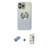 MARSİLYAN™- iPhone 12 Pro Max Kılıf Kutup Yansıma Özel Seri - Siyah 20D Premium Cam Ekran Koruyucu + Shine Kamera Lens Koruma Cam - PE