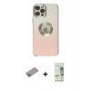 MARSİLYAN™- iPhone 12 Pro Max Kılıf Kutup Yansıma Özel Seri - Siyah 20D Premium Cam Ekran Koruyucu + Shine Kamera Lens Koruma Cam - SABE