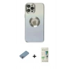 MARSİLYAN™- iPhone 12 Pro Max Kılıf Kutup Yansıma Özel Seri - Siyah 20D Premium Cam Ekran Koruyucu + Shine Kamera Lens Koruma Cam - GI