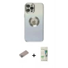 MARSİLYAN™- iPhone 12 Pro Max Kılıf Kutup Yansıma Özel Seri - Siyah 20D Premium Cam Ekran Koruyucu + Shine Kamera Lens Koruma Cam - SABE