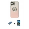 MARSİLYAN™- iPhone 12 Pro Max Kılıf Kutup Yansıma Özel Seri - Siyah 34D Izgaralı Cam + Shine Kamera Lens Koruma Cam - GD
