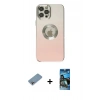 MARSİLYAN™- iPhone 12 Pro Max Kılıf Kutup Yansıma Özel Seri - Siyah 34D Izgaralı Cam + Shine Kamera Lens Koruma Cam - GI
