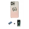 MARSİLYAN™- iPhone 12 Pro Max Kılıf Kutup Yansıma Özel Seri - Siyah 360 Mat Full Body Arka Koruyucu + Shine Kamera Lens Koruma Cam - GD