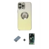 MARSİLYAN™- iPhone 12 Pro Max Kılıf Kutup Yansıma Özel Seri - Siyah 360 Mat Full Body Arka Koruyucu + Gümüş Metal Kamera Lens Koruma Cam
