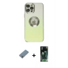 MARSİLYAN™- iPhone 12 Pro Max Kılıf Kutup Yansıma Özel Seri - Siyah 360 Mat Full Body Arka Koruyucu + Gümüş Metal Kamera Lens Koruma Cam