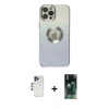 MARSİLYAN™- iPhone 12 Pro Max Kılıf Kutup Yansıma Özel Seri - Siyah 360 Mat Full Body Arka Koruyucu + Shine Kamera Lens - LT
