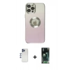 MARSİLYAN™- iPhone 12 Pro Max Kılıf Kutup Yansıma Özel Seri - Siyah 360 Mat Full Body Arka Koruyucu + Shine Kamera Lens - LT