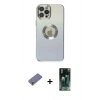 MARSİLYAN™- iPhone 12 Pro Max Kılıf Kutup Yansıma Özel Seri - Siyah 360 Mat Full Body Arka Koruyucu + Metal Kamera Lens Koruma Cam - GD