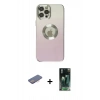 MARSİLYAN™- iPhone 12 Pro Max Kılıf Kutup Yansıma Özel Seri - Siyah 360 Mat Full Body Arka Koruyucu + Renkli Kamera Lens Koruma Cam - PE