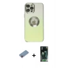 MARSİLYAN™- iPhone 12 Pro Max Kılıf Kutup Yansıma Özel Seri - Siyah 360 Mat Full Body Arka Koruyucu + Shine Kamera Lens Koruma Cam - PE