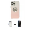 MARSİLYAN™- iPhone 12 Pro Max Kılıf Kutup Yansıma Özel Seri - Siyah 3D Antistatik Hayalet Cam Ekran Koruyucu + Shine Kamera Lens - LT