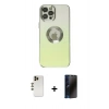 MARSİLYAN™- iPhone 12 Pro Max Kılıf Kutup Yansıma Özel Seri - Siyah 3D Antistatik Hayalet Cam Ekran Koruyucu + Shine Kamera Lens - GD
