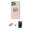 MARSİLYAN™- iPhone 12 Pro Max Kılıf Kutup Yansıma Özel Seri - Siyah 3D Antistatik Hayalet Cam Ekran Koruyucu + Shine Kamera Lens Koruma Cam - SABE