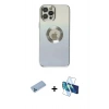 MARSİLYAN™- iPhone 12 Pro Max Kılıf Kutup Yansıma Özel Seri - Siyah 3D Antistatik Seramik Nano Ekran Koruyucu + Shine Kamera Lens Koruma Cam - MI