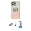 MARSİLYAN™- iPhone 12 Pro Max Kılıf Kutup Yansıma Özel Seri - Siyah 5D Eko Cam Ekran Koruyucu + Shine Kamera Lens Koruma Cam - GS