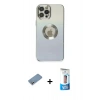 MARSİLYAN™- iPhone 12 Pro Max Kılıf Kutup Yansıma Özel Seri - Siyah 5D Eko Cam Ekran Koruyucu + Shine Kamera Lens Koruma Cam - GS