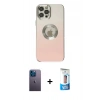 MARSİLYAN™- iPhone 12 Pro Max Kılıf Kutup Yansıma Özel Seri - Siyah 5D Eko Cam Ekran Koruyucu + Neon Fosforlu Kamera Lens - MI