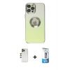 MARSİLYAN™- iPhone 12 Pro Max Kılıf Kutup Yansıma Özel Seri - Siyah 5D Eko Cam Ekran Koruyucu + Shine Kamera Lens - GD