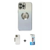 MARSİLYAN™- iPhone 12 Pro Max Kılıf Kutup Yansıma Özel Seri - Siyah 5D Eko Cam Ekran Koruyucu + Shine Kamera Lens - GD