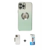 MARSİLYAN™- iPhone 12 Pro Max Kılıf Kutup Yansıma Özel Seri - Siyah 5D Eko Cam Ekran Koruyucu + Shine Kamera Lens - GD