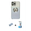 MARSİLYAN™- iPhone 12 Pro Max Kılıf Kutup Yansıma Özel Seri - Siyah 5D Eko Cam Ekran Koruyucu + Shine Kamera Lens Koruma Cam - MI