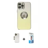 MARSİLYAN™- iPhone 12 Pro Max Kılıf Kutup Yansıma Özel Seri - Siyah 5D Eko Cam Ekran Koruyucu + Shine Kamera Lens - GD