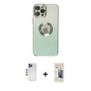 MARSİLYAN™- iPhone 12 Pro Max Kılıf Kutup Yansıma Özel Seri - Siyah 6D Mat Seramik Hayalet Nano Ekran Koruyucu + Shine Kamera Lens - LT