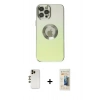 MARSİLYAN™- iPhone 12 Pro Max Kılıf Kutup Yansıma Özel Seri - Siyah 6D Mat Seramik Hayalet Nano Ekran Koruyucu + Shine Kamera Lens - GD