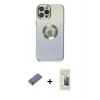 MARSİLYAN™- iPhone 12 Pro Max Kılıf Kutup Yansıma Özel Seri - Siyah 6D Mat Seramik Hayalet Nano Ekran Koruyucu + Metal Kamera Lens Koruma Cam - GD