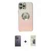 MARSİLYAN™- iPhone 12 Pro Max Kılıf Kutup Yansıma Özel Seri - Siyah 6D Mat Seramik Hayalet Nano Ekran Koruyucu + Neon Fosforlu Kamera Lens - BZ