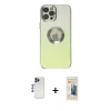 MARSİLYAN™- iPhone 12 Pro Max Kılıf Kutup Yansıma Özel Seri - Siyah 6D Mat Seramik Hayalet Nano Ekran Koruyucu + Shine Kamera Lens - LT