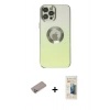 MARSİLYAN™- iPhone 12 Pro Max Kılıf Kutup Yansıma Özel Seri - Siyah 6D Mat Seramik Hayalet Nano Ekran Koruyucu + Shine Kamera Lens Koruma Cam - SABE