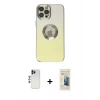 MARSİLYAN™- iPhone 12 Pro Max Kılıf Kutup Yansıma Özel Seri - Siyah 6D Mat Seramik Hayalet Nano Ekran Koruyucu + Shine Kamera Lens - LT