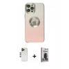 MARSİLYAN™- iPhone 12 Pro Max Kılıf Kutup Yansıma Özel Seri - Siyah Bilvis Hayalet Cam Ekran Koruyucu + Shine Kamera Lens - GD