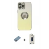 MARSİLYAN™- iPhone 12 Pro Max Kılıf Kutup Yansıma Özel Seri - Siyah Bilvis Hayalet Cam Ekran Koruyucu + Shine Kamera Lens Koruma Cam - GI