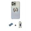 MARSİLYAN™- iPhone 12 Pro Max Kılıf Kutup Yansıma Özel Seri - Siyah Bilvis Hayalet Cam Ekran Koruyucu + Shine Kamera Lens Koruma Cam - GD