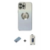 MARSİLYAN™- iPhone 12 Pro Max Kılıf Kutup Yansıma Özel Seri - Siyah Bilvis Hayalet Cam Ekran Koruyucu + Shine Kamera Lens Koruma Cam - GI